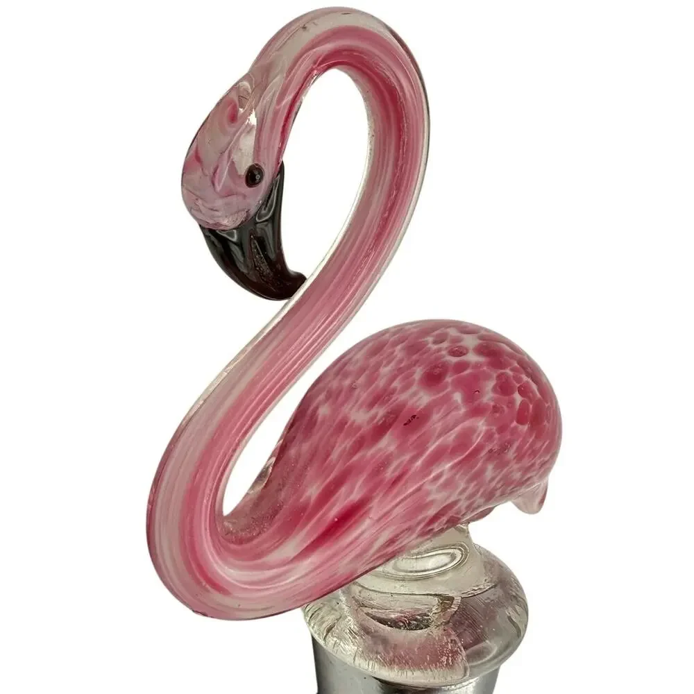 Pink Glass Flamingo Wine Bottle Stopper Decorative Barware Cork Sealer
